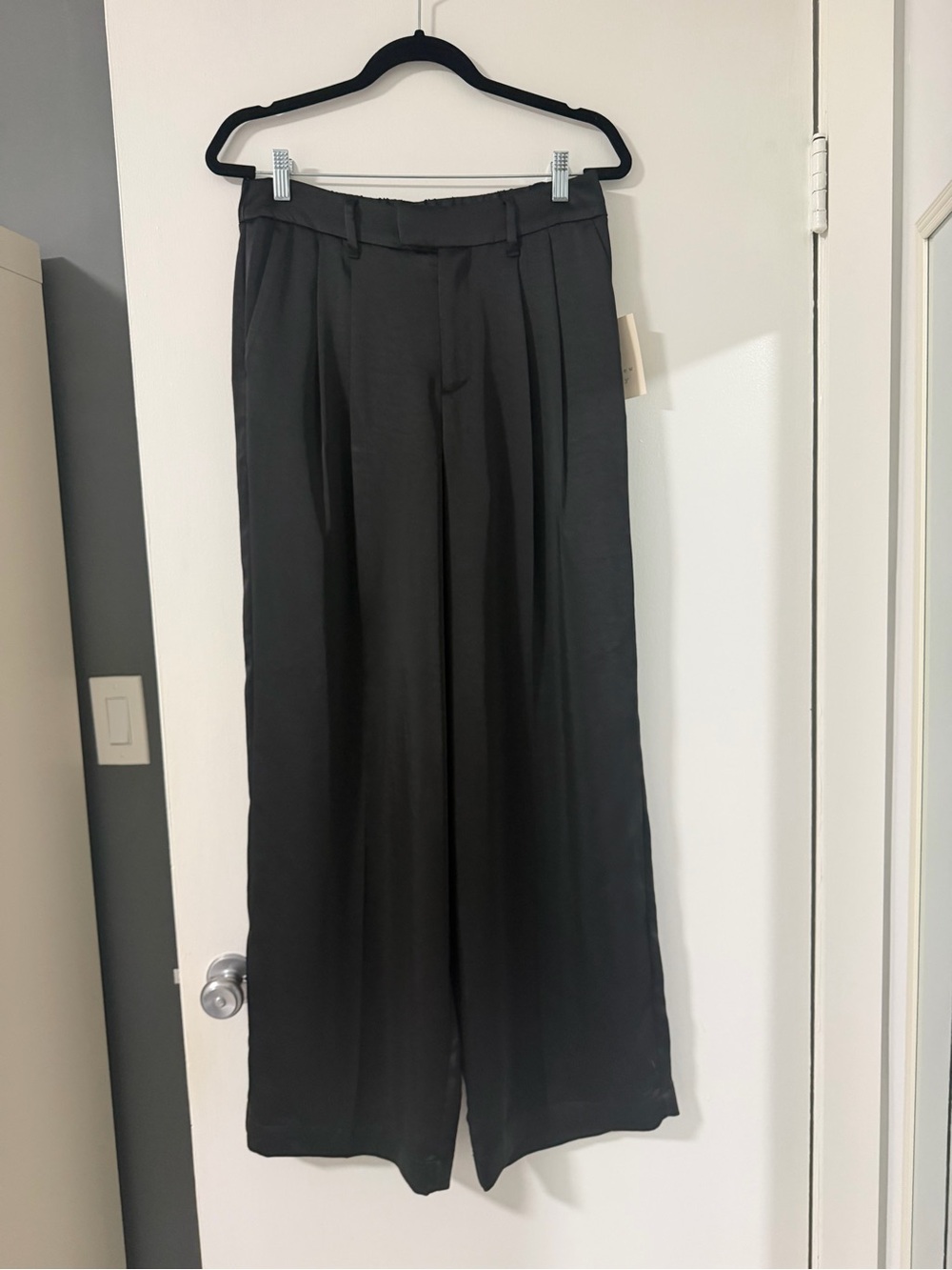 a new day Black Wide-Leg Pleated Trousers